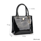Leatherette Crossbody Bag with Handle Drop - Black