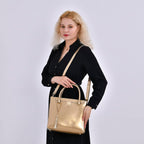 PU Patterned Crossbody Bag (Size 30x13x25 cm) - Gold & Gold