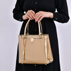 PU Patterned Crossbody Bag (Size 30x13x25 cm) - Gold & Gold
