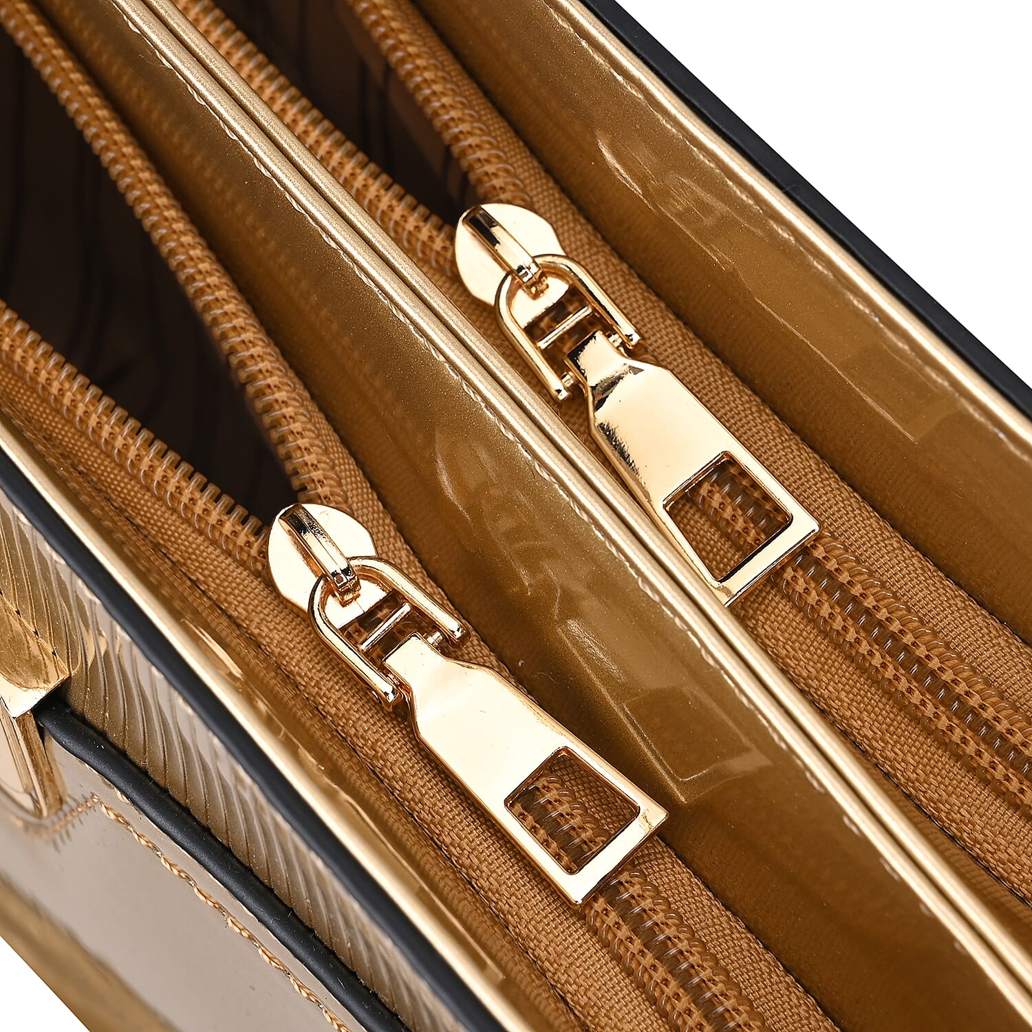 PU Patterned Crossbody Bag (Size 30x13x25 cm) - Gold & Gold