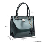 Leatherette Crossbody Bag with Handle Drop - Green