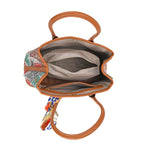 Trendy Graffiti Tote Bag with Mini Pouch - Brown - Multicolour
