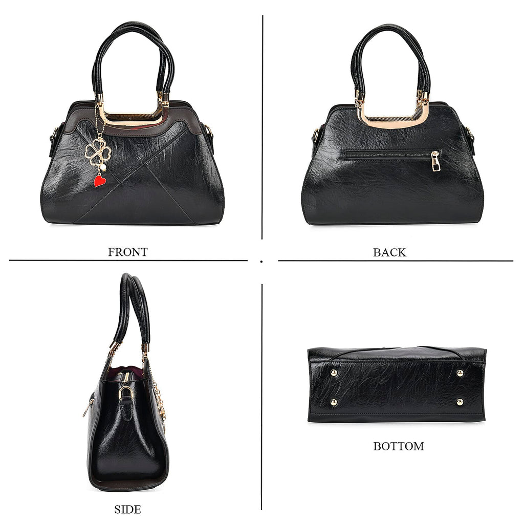 PU Patterned Crossbody Bag (Size 31x13x21 cm) - Black & Black