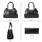 PU Patterned Crossbody Bag (Size 31x13x21 cm) - Black & Black