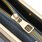 Leatherette Crossbody Bag with Four-Leaf Clover Hanging - Blue
