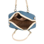 One Time Designer Closeout - Fully Lined Luxury Handbag With Adjustable Cross Body Strap - Blue