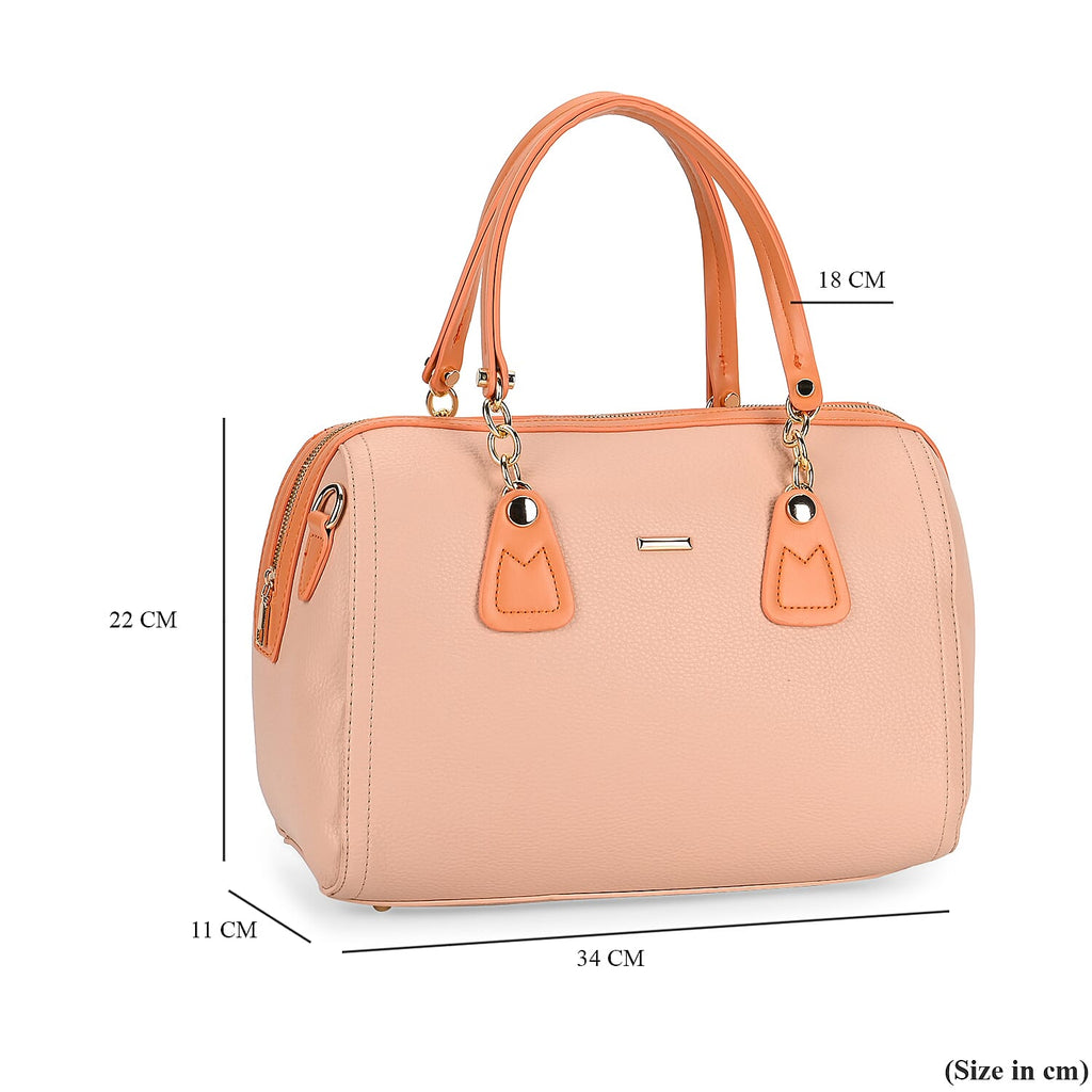 One Time Designer Closeout - Fully Lined Luxury Handbag With Adjustable Cross Body Strap - Pink
