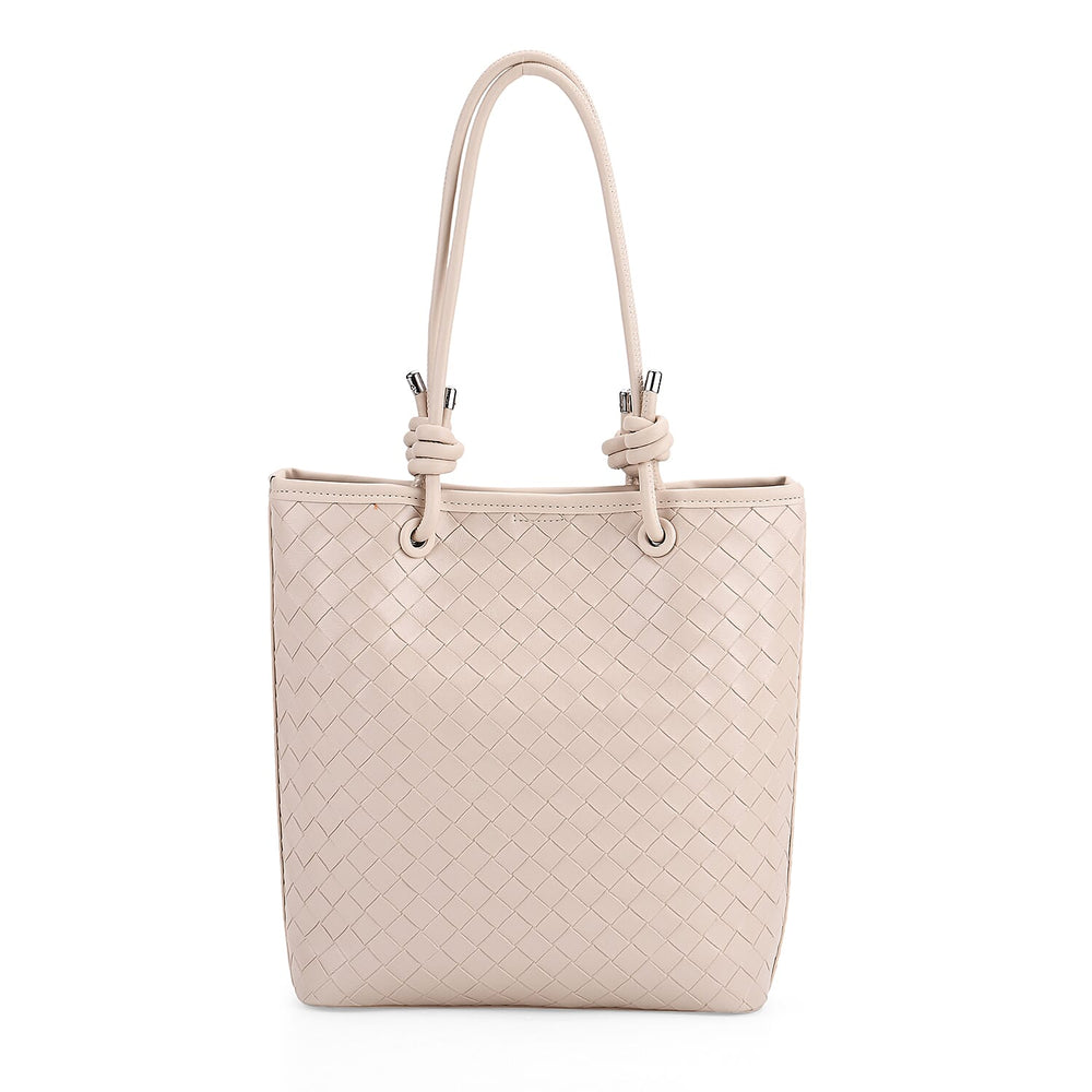 DESIGNER INSPIRED - Classic Structured Tote Bag - Beige