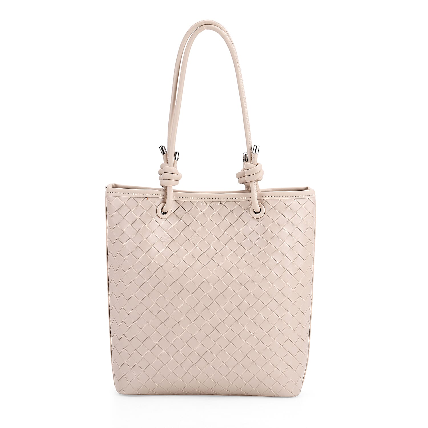 DESIGNER INSPIRED - Classic Structured Tote Bag - Beige