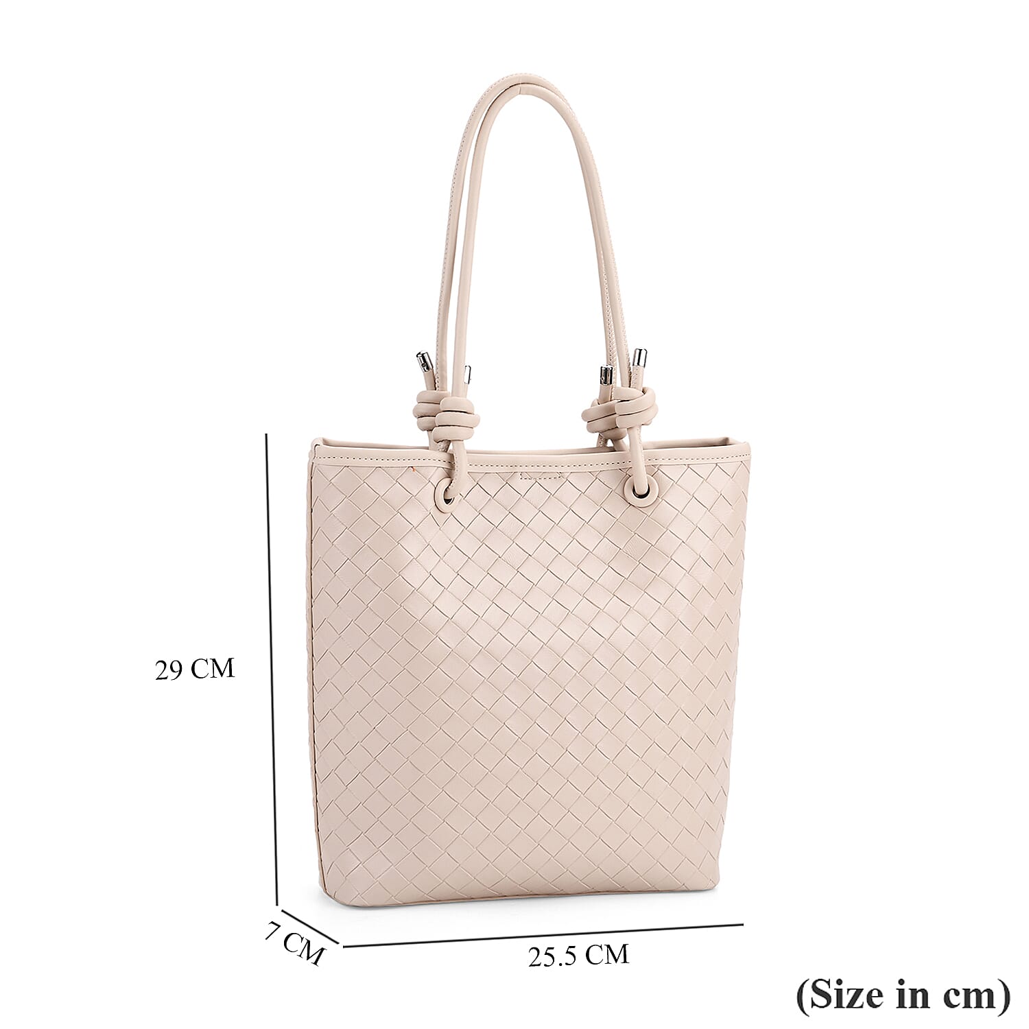DESIGNER INSPIRED - Classic Structured Tote Bag - Beige
