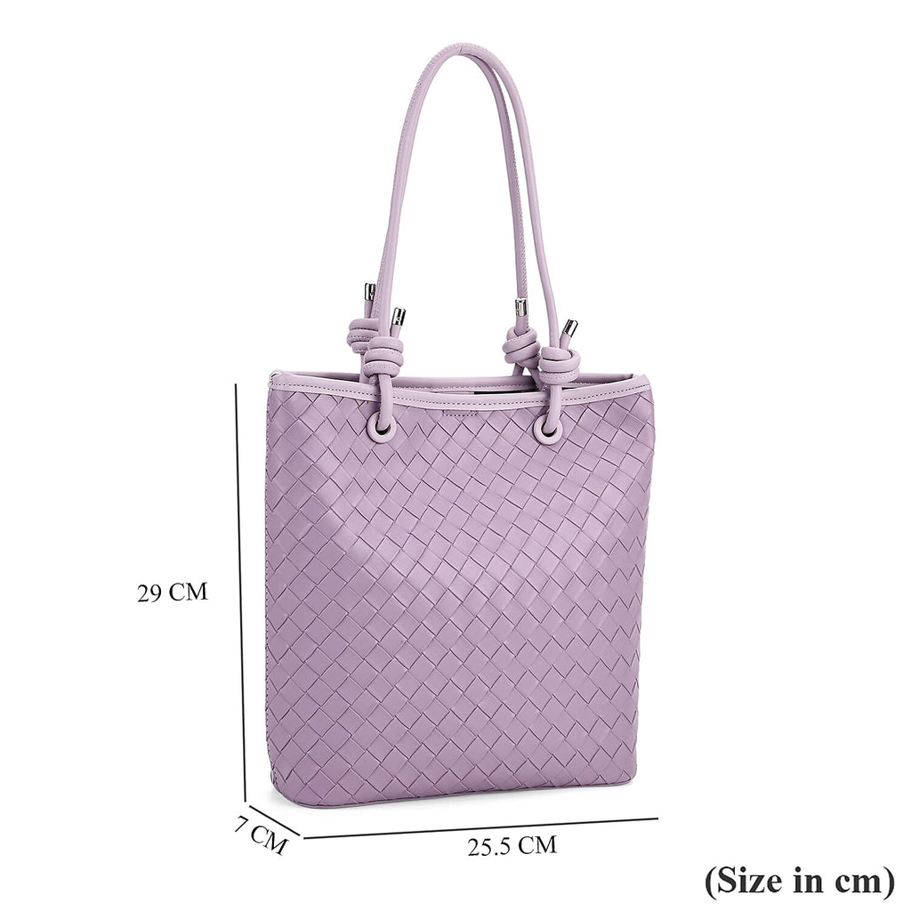 DESIGNER INSPIRED - - Classic Structured Tote Bag - Purple