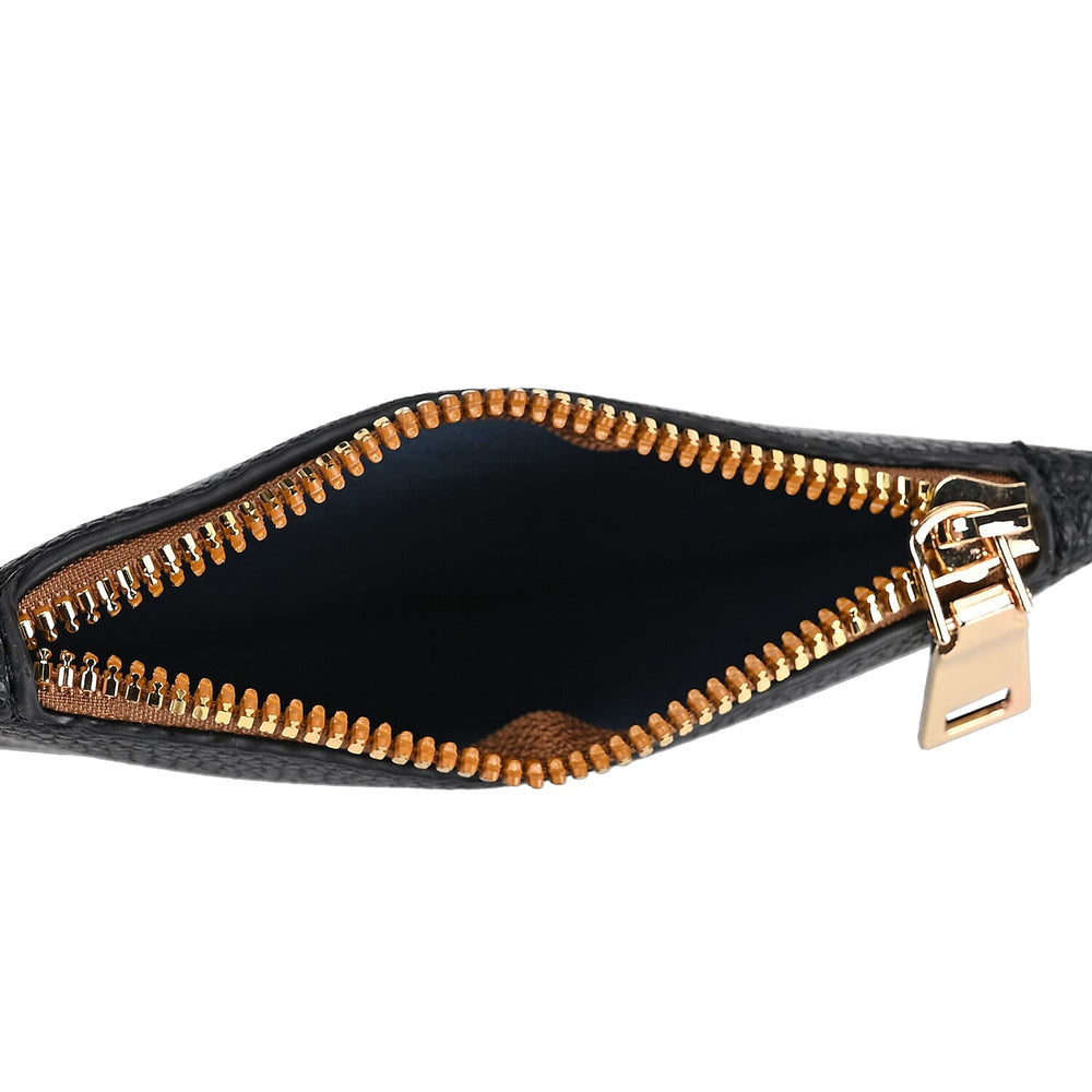 Leatherette Tote Bag with Pouch - Black