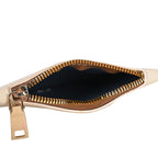 Leatherette Tote Bag with Pouch - Off White