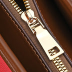 Leatherette Tote Bag with Pouch - Red
