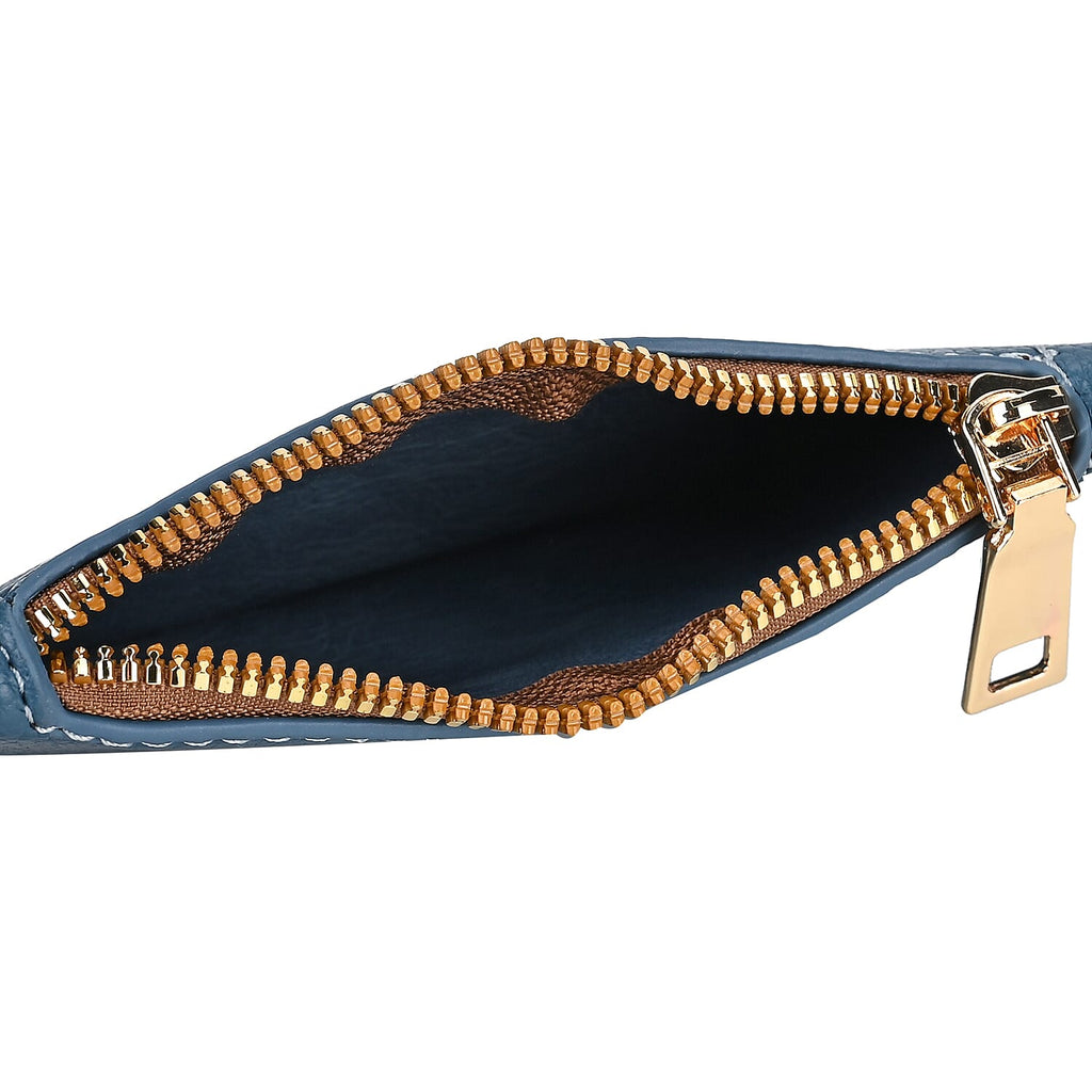 Leatherette Tote Bag with Pouch - Teal