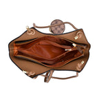 PU Patterned Tote Bag (Size 38x51x13 cm) - Brown & Coffee