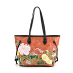 Floral Embroidered Tote Bag - Terracotta