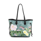 Floral Embroidered Tote Bag - Blue