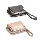 Designer Inspired Wallet with RFID Protection - Gold - Dark Grey