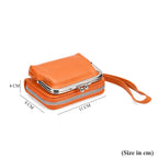 2-in-1 Wristlet Orange RFID Classic Kiss-Lock Wallet