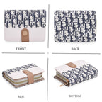 Set of 2- Letter D Pattern Clutch - Short Wallet - Blue
