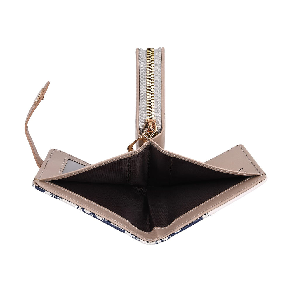 Set of 2- Letter D Pattern Clutch - Short Wallet - Blue