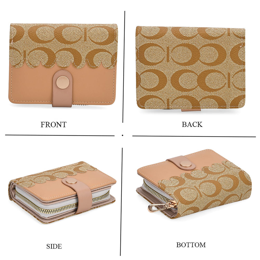 SET OF 2 - Double C Print Clutch - Short Wallet - Yellow