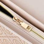 Leatherette Printed Crossbody Bag with Convertible Strap - Handle Drop - Off White