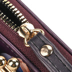 Girl with a Pearl Earring Print RFID Wallet - Dark Purple