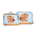 Sunflower Print RFID Wallet - Blue