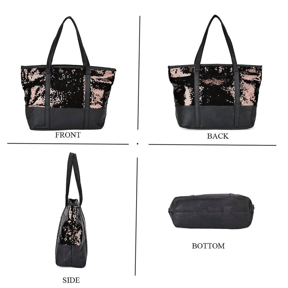 Sequin Tote Bag (Size 45x14x29 cm) - Bronze