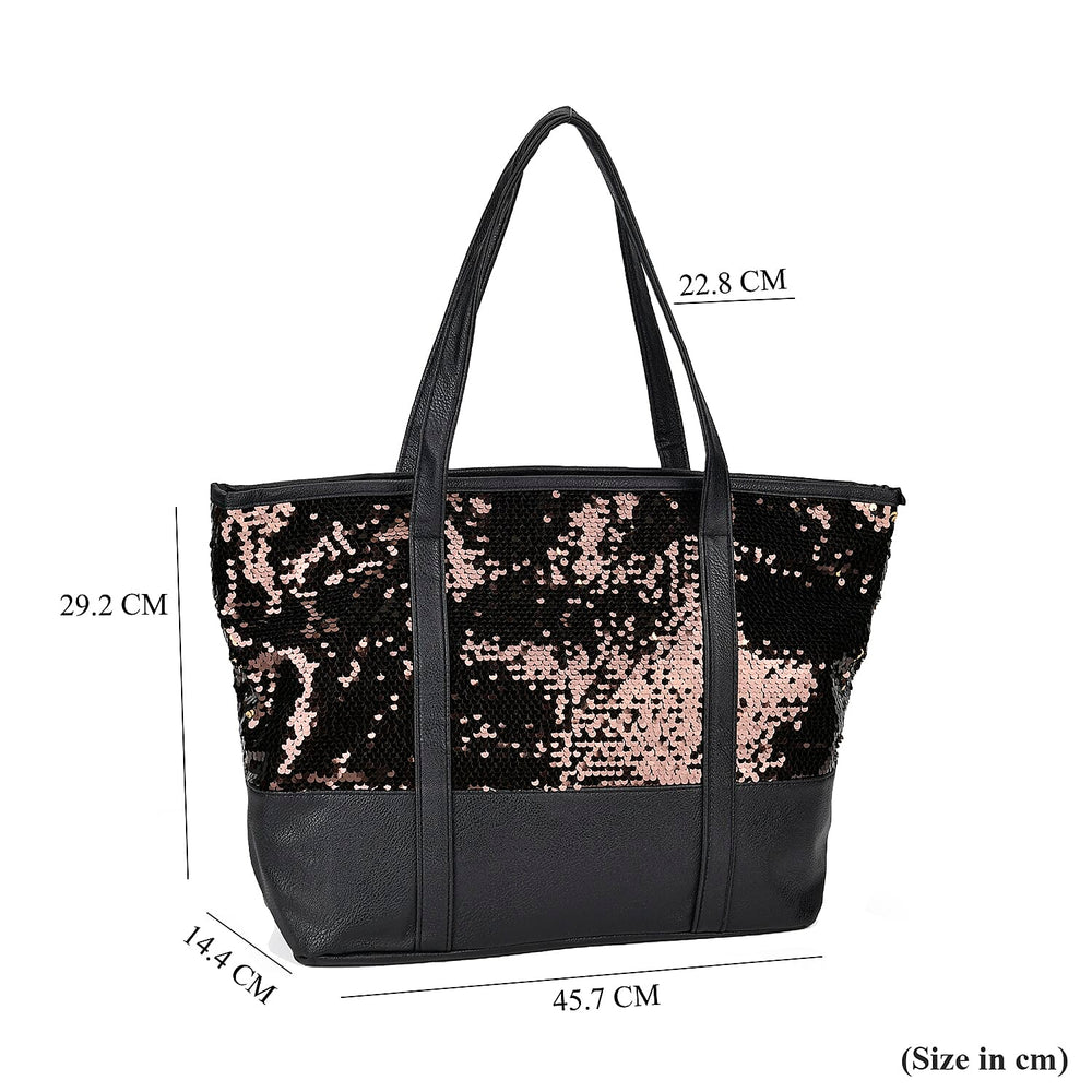 Sequin Tote Bag (Size 45x14x29 cm) - Bronze