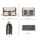 New Designer Launch GUANCHI New York Snakeskin Crossbody Bag - White - Black
