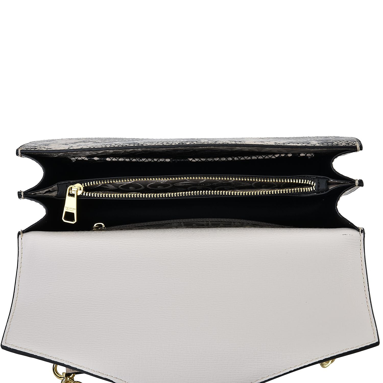 PU Snakeskin Crossbody Bag (Size 24x9x16 cm) - Black
