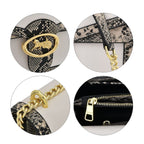 New Designer Launch GUANCHI New York Snakeskin Crossbody Bag - White - Black