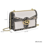 New Designer Launch GUANCHI New York Snakeskin Crossbody Bag - White - Black