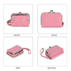 Elegant Monogram Quilted Phone Bag with Matching Clutch Card Holder - Dusty Pink