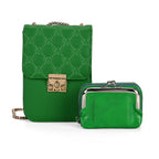 PU Solid Crossbody Bag (Size 13x6x18 cm) - Green