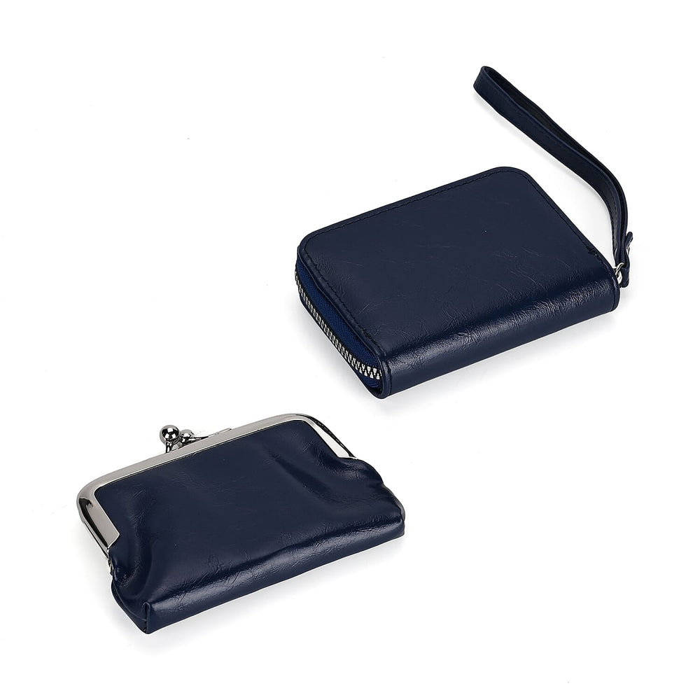 PU Solid Crossbody Bag (Size 13x6x18 cm) - Navy