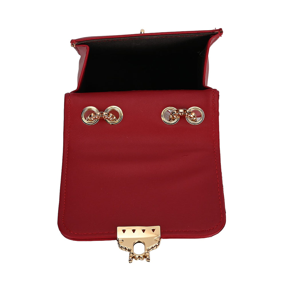 Elegant Monogram Quilted Phone Bag with Matching Clutch Card Holder - Burgundy