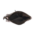 Leatherette Multi Compartment Crossbody Bag - Grey