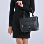 Solid Satchel Crossbody Bag - Black