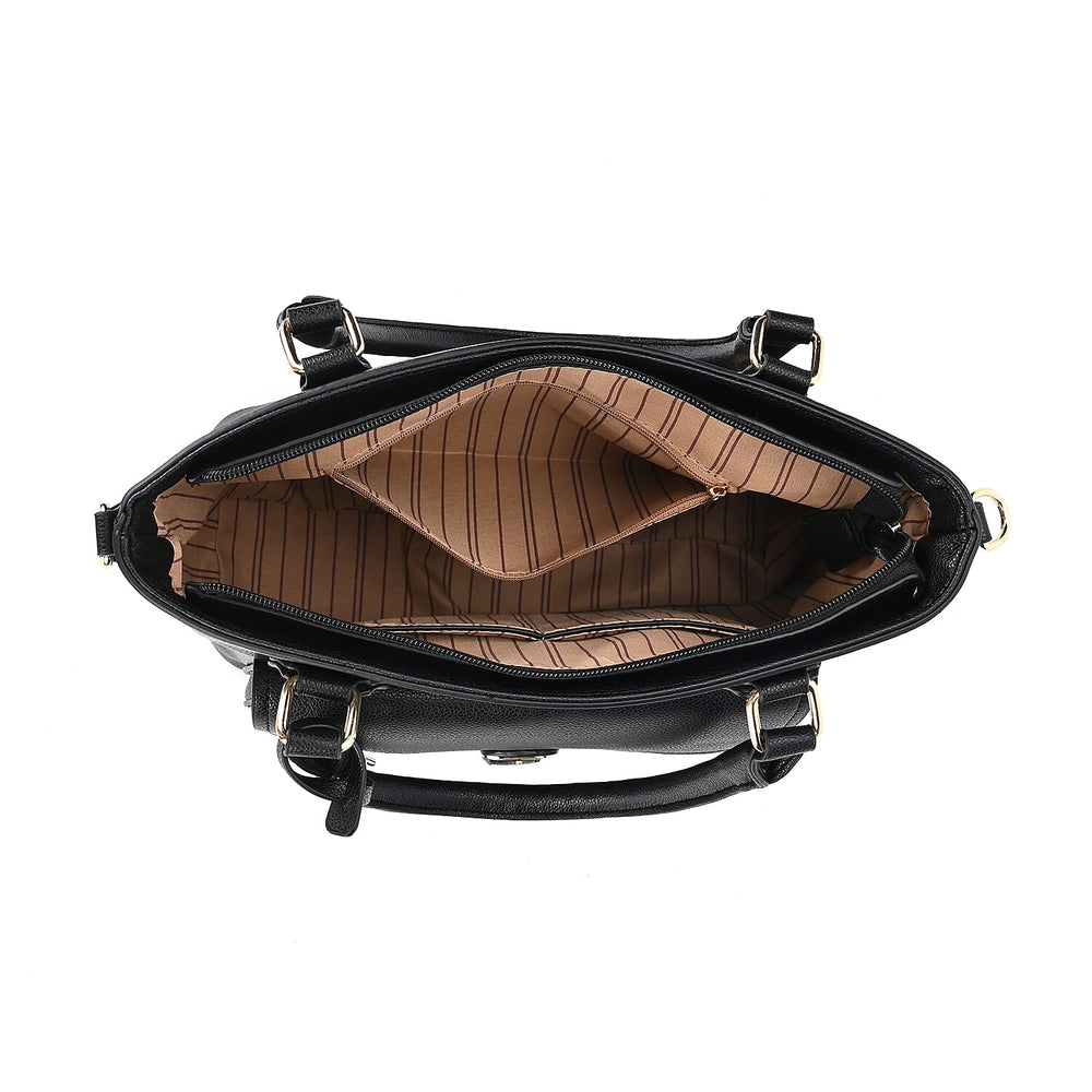 Solid Satchel Crossbody Bag - Black