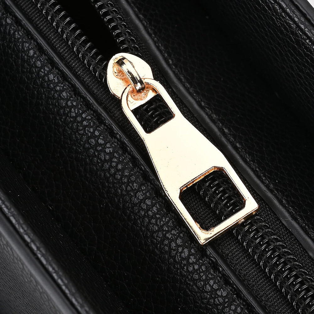 Solid Satchel Crossbody Bag - Black