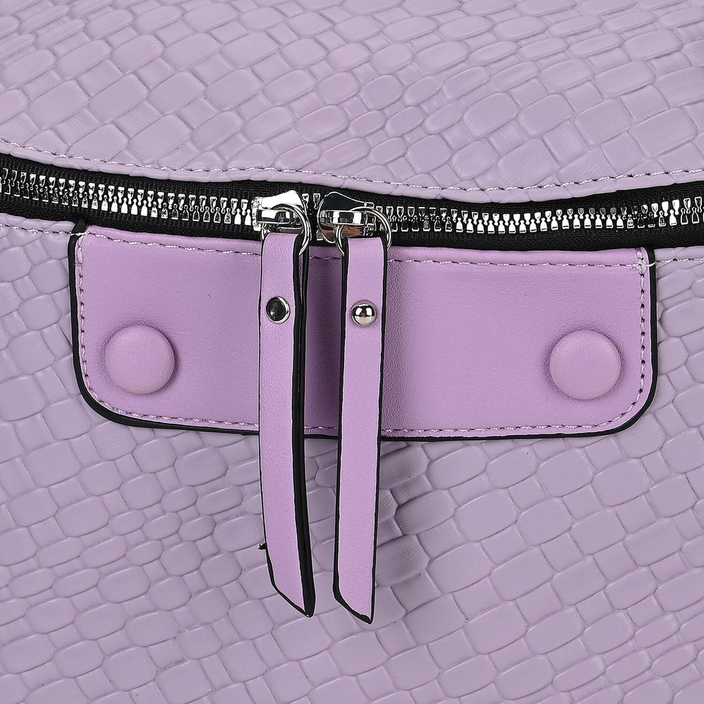 Leatherette Weave Pattern Bag - Lavender
