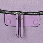 Leatherette Weave Pattern Bag - Lavender