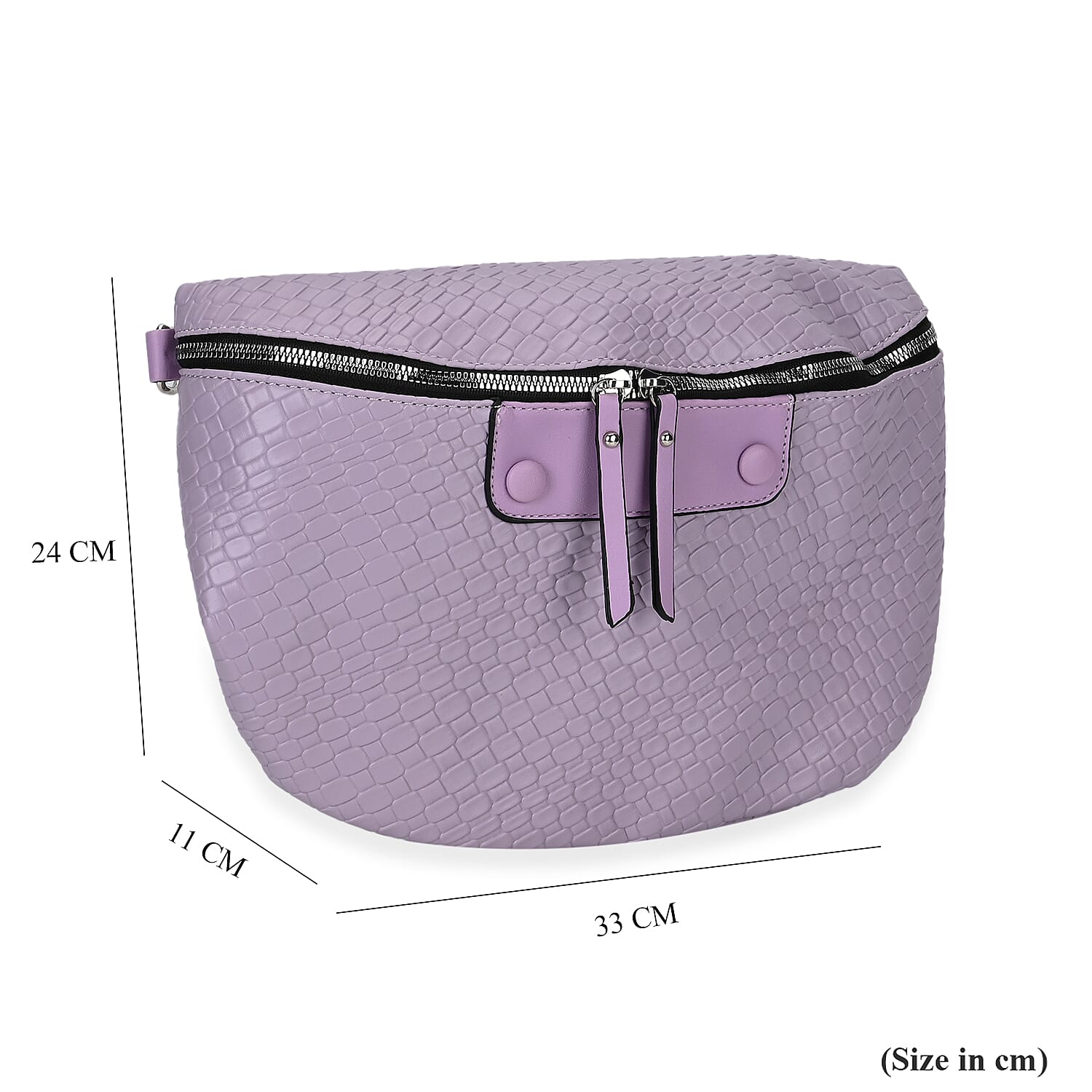 Leatherette Weave Pattern Bag - Lavender