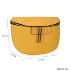 Leatherette Weave Pattern Crossbody Bag - Yellow