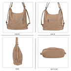 Leatherette 3 in 1 Crossbody Bag - Khaki