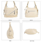 3 in 1 Solid Versatile Styling Crossbody, Shoulder, and Tote Bag (Size 33x13x36 cm) - White